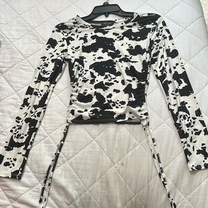 Cow Print Tightly Fitted Crop Top